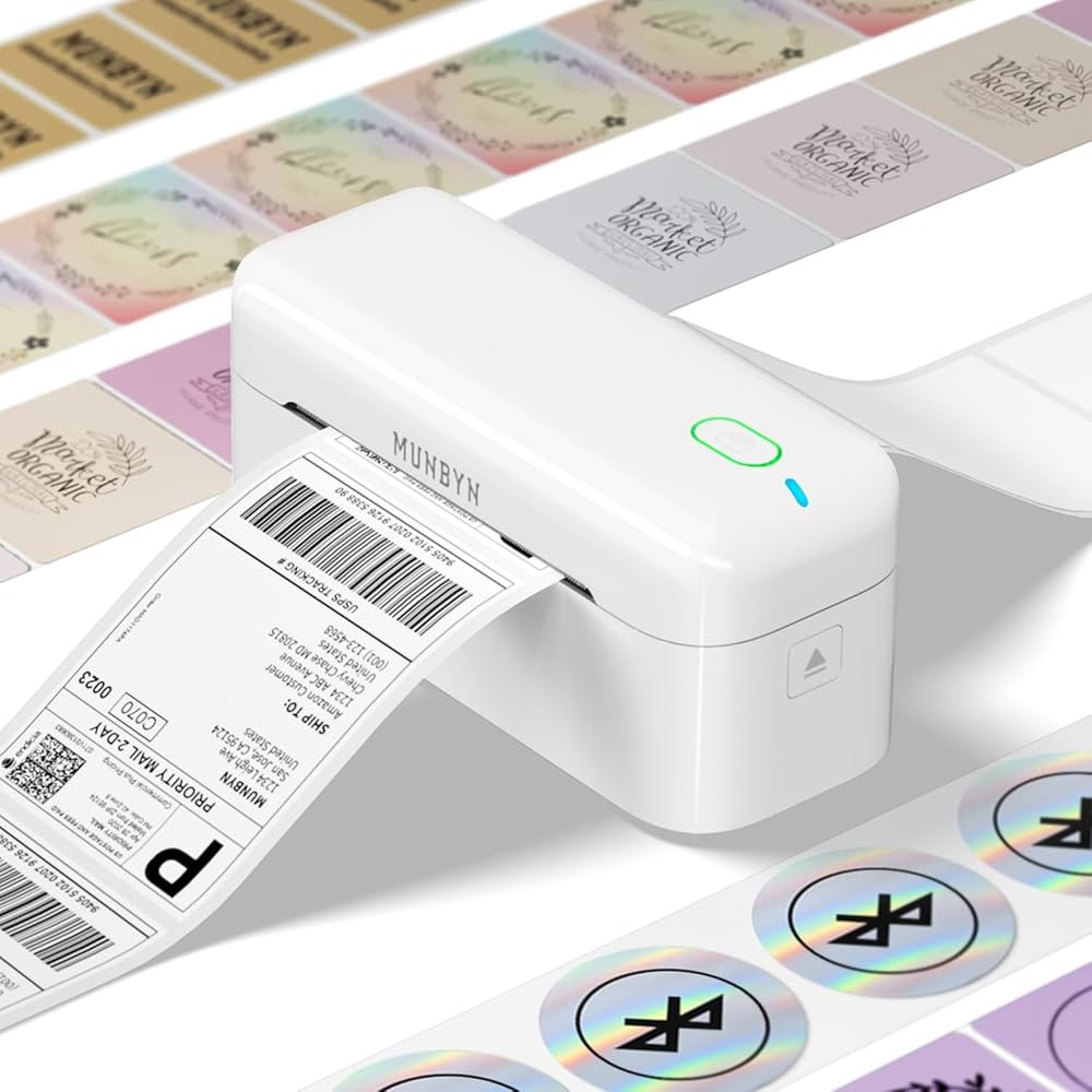 MUNBYN Bluetooth Thermal Label Printer RealWriter RW402B, 4x6 Shipping Label Printer for Small Bu... | Amazon (US)