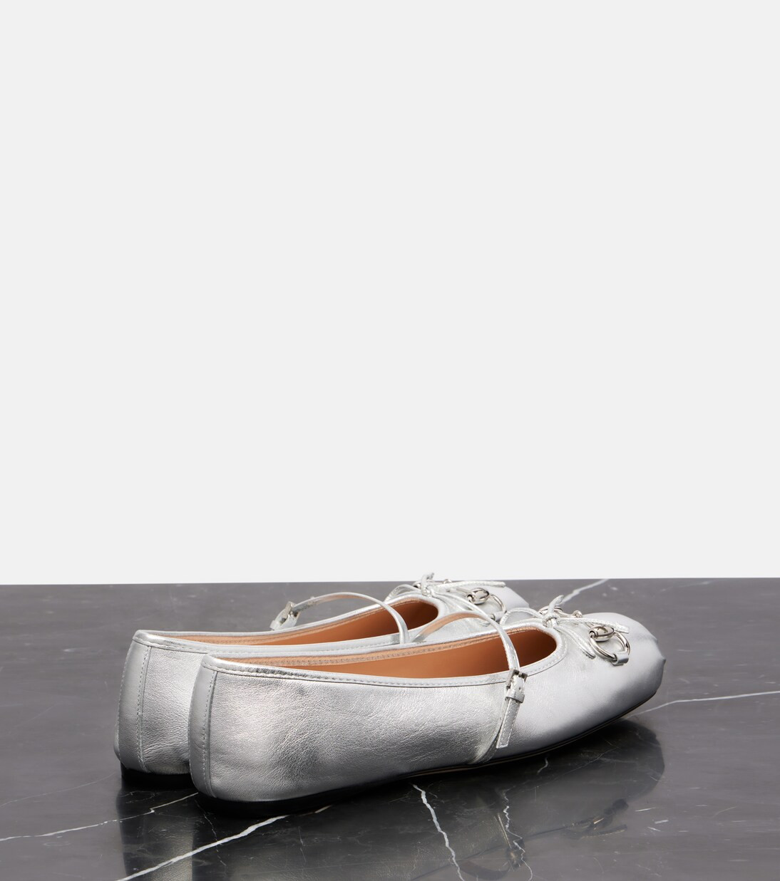 Gucci Horsebit metallic leather ballet flats | Mytheresa (US/CA)