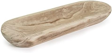ANDALUCA Paulownia Wood Decorative Dough Bowl for Centerpiece Display, Potpourri & Catch All (Lon... | Amazon (US)