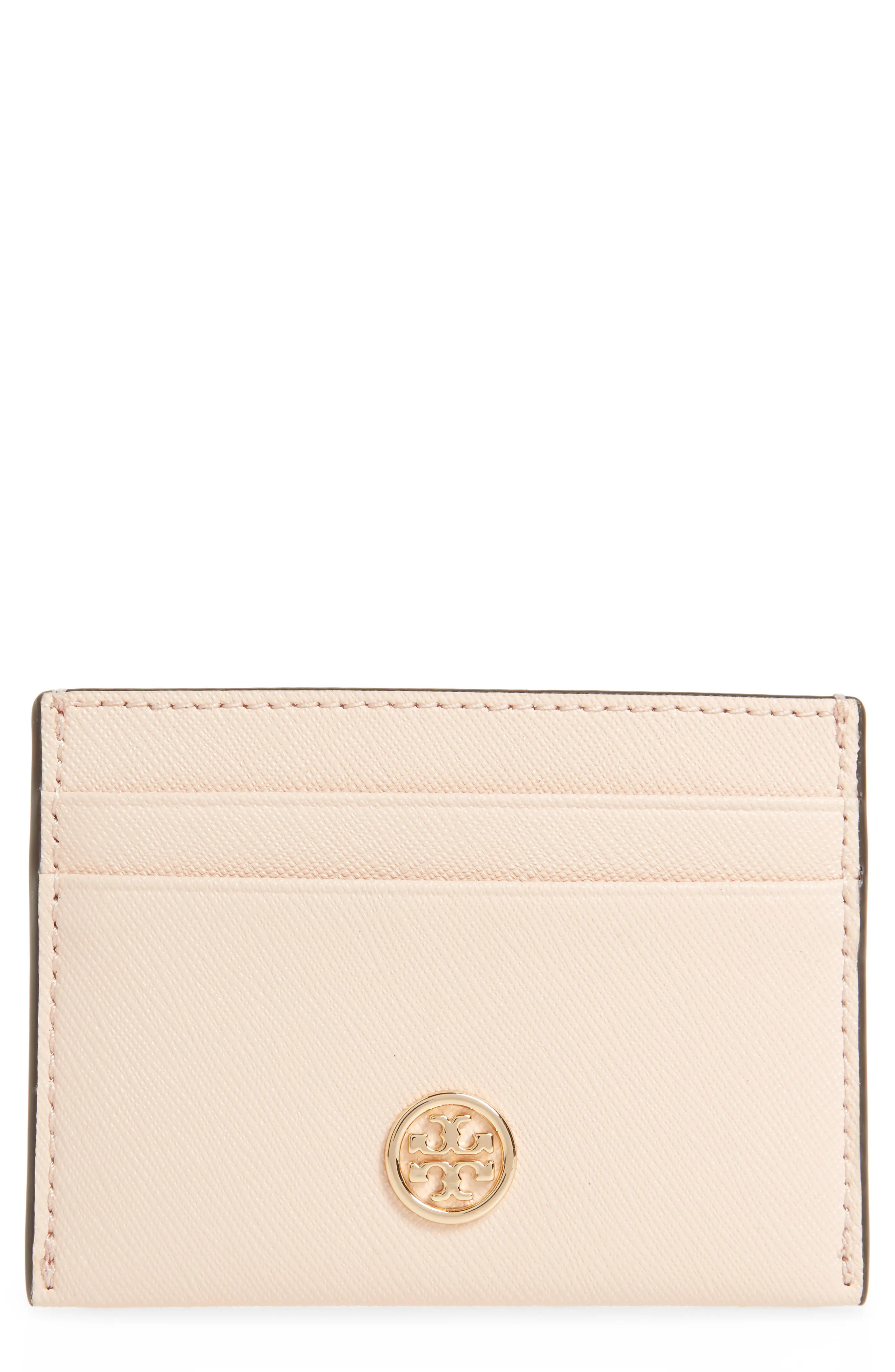 Women's Tory Burch Robinson Leather Card Case - Pink | Nordstrom