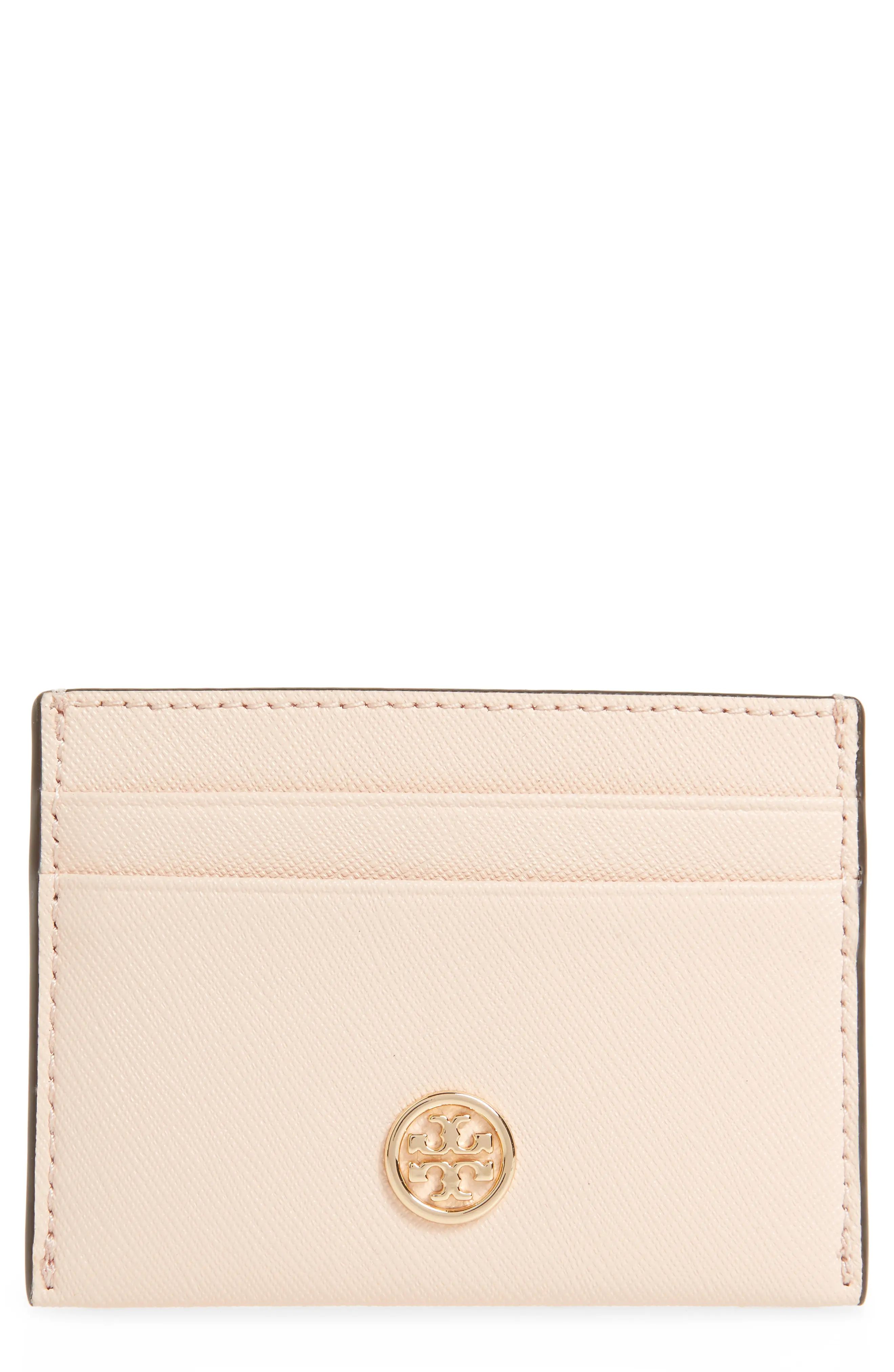 Women's Tory Burch Robinson Leather Card Case - Pink | Nordstrom