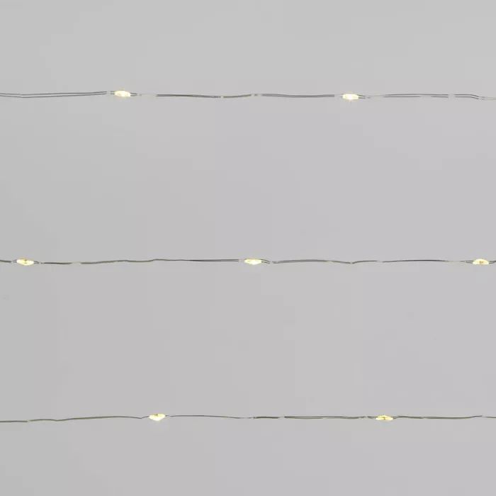 30ct Battery Operated LED Dewdrop String Lights Warm White with Silver Wire - Wondershop™ | Target