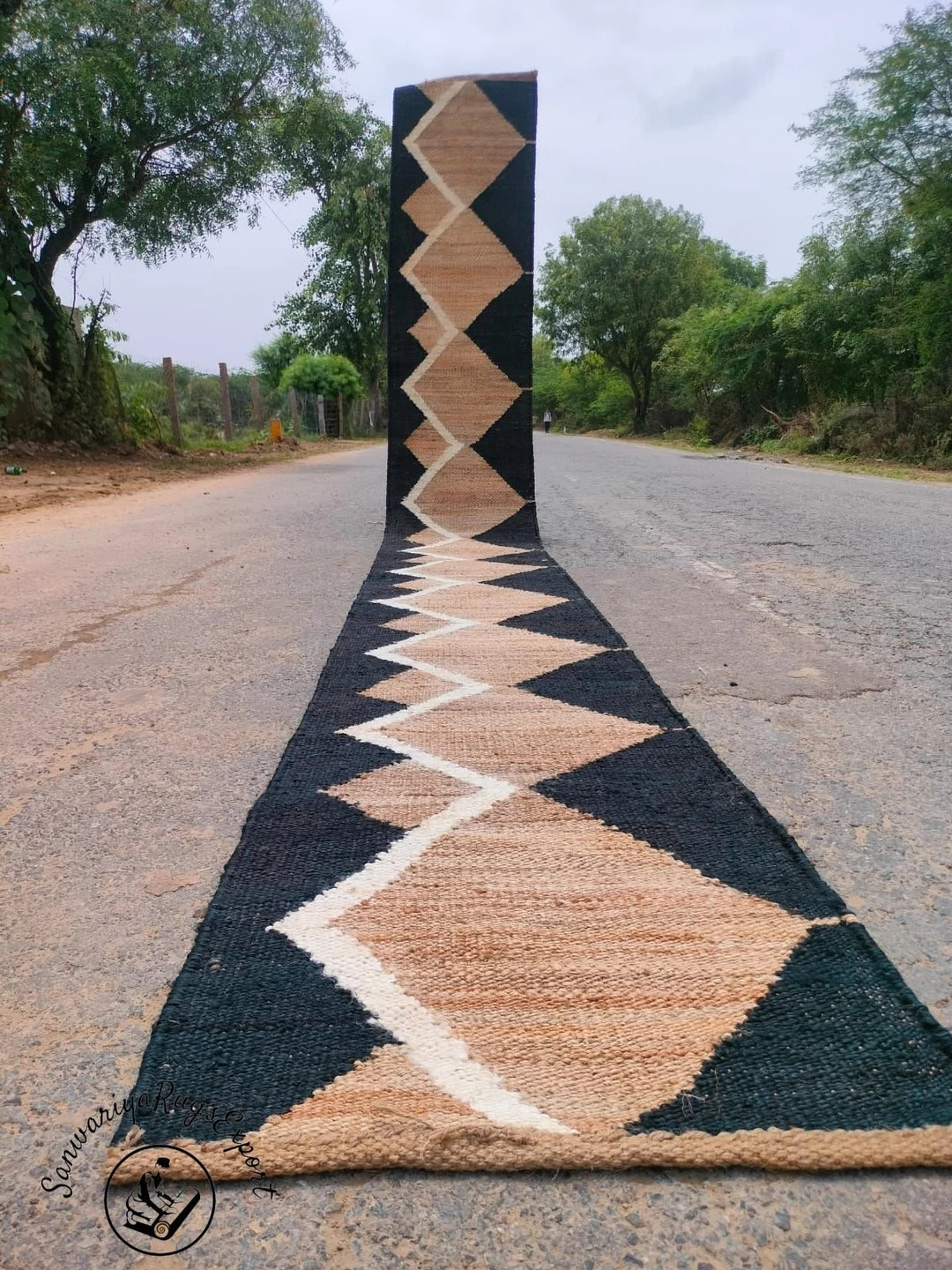 Handmade Hemp Jute Runner Natural White and Black Pattern Available Same as Listing Pic,stair Run... | Etsy (US)