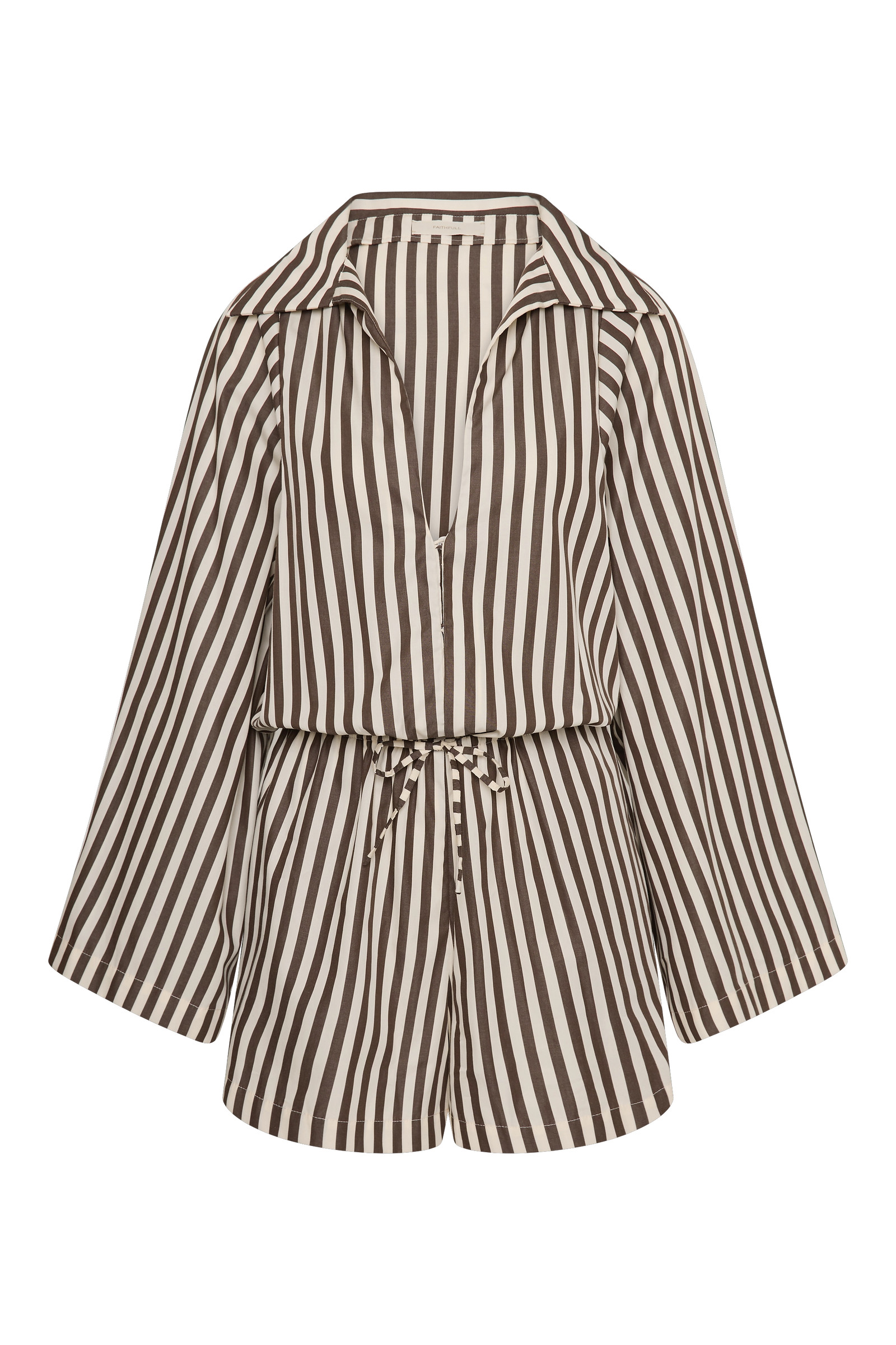 Aksel Playsuit Norway Stripe Espresso | Faithfull (AU)