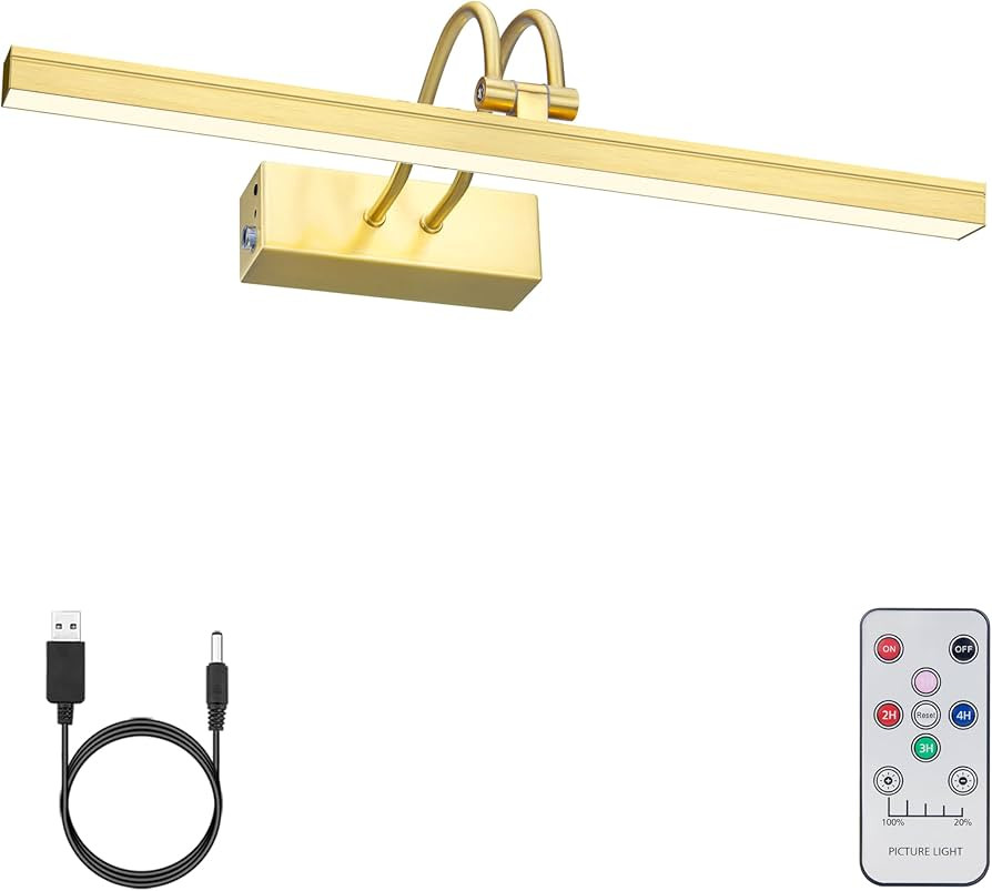 FUNCHDAY Picture Light Wireless, 13inch Rechargeable Battery Operated Gallery Painting Light with... | Amazon (US)