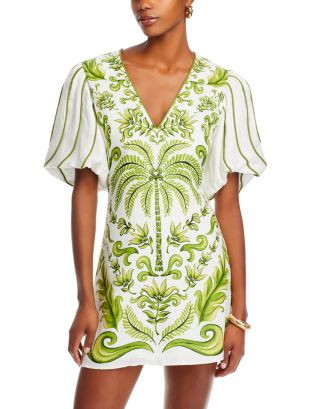 FARM Rio Milani Off White Linen Mini Dress   | Bloomingdale's Women | Bloomingdale's (US)