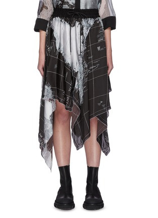 SACAI | Asymmetric world map skirt | Women | Lane Crawford - Shop Designer Brands Online | Lane Crawford (Global)