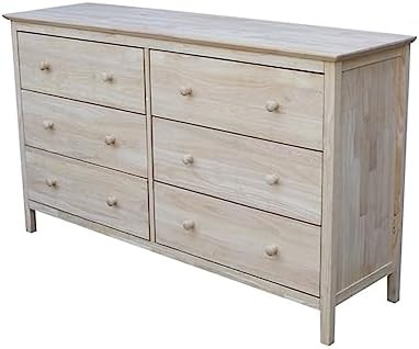 International Concepts Dresser with 6 Drawers, Unfinished | Amazon (US)