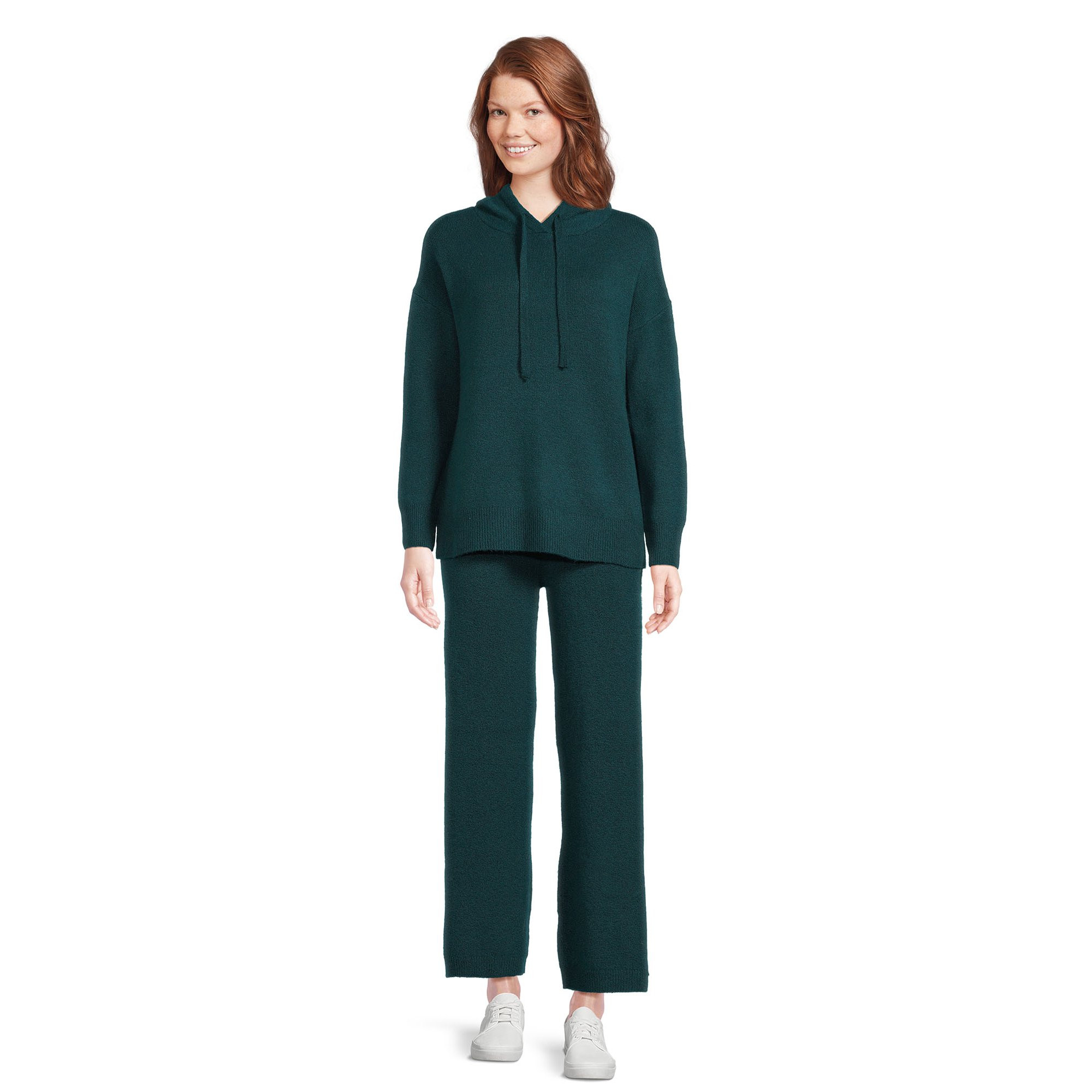 Time and Tru Women's Long Sleeve Hoodie Sweater and Pants Set, 2-Piece, Sizes XS-XXXL | Walmart (US)