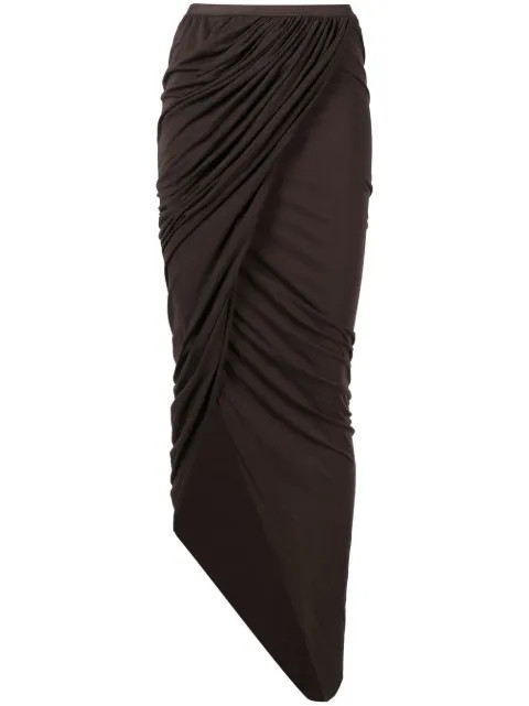 Rick Owens Lilies draped-detail Maxi Skirt  - Farfetch | Farfetch Global