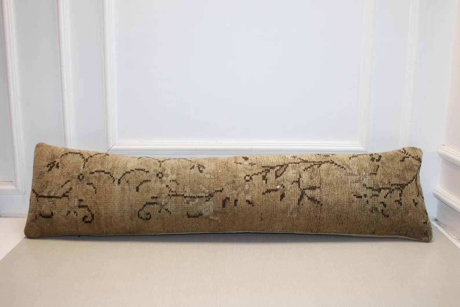 Vintage Turkish Rug Bench Pillow, Handwoven Kilim Cushion, Neutral Boho Lumbar Pillow(12x48 inch) | Etsy (Global)