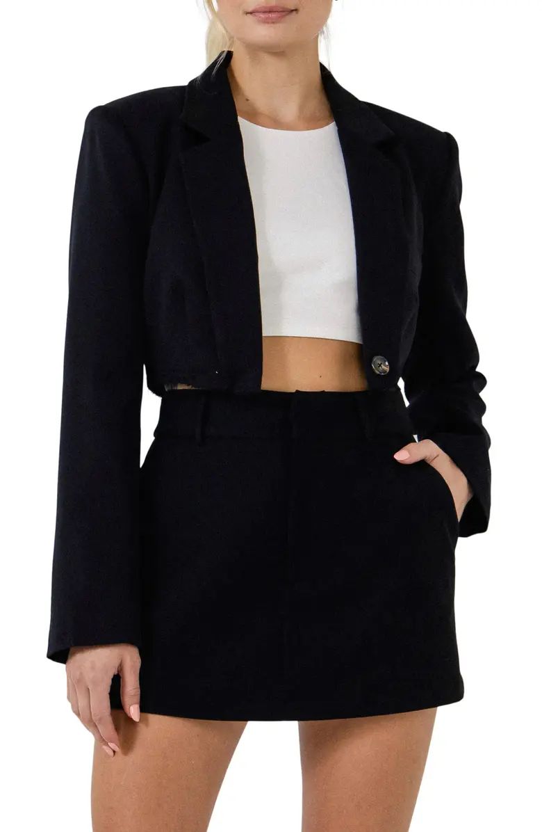 Grey Lab Raw Hem Crop Blazer | Nordstrom | Nordstrom