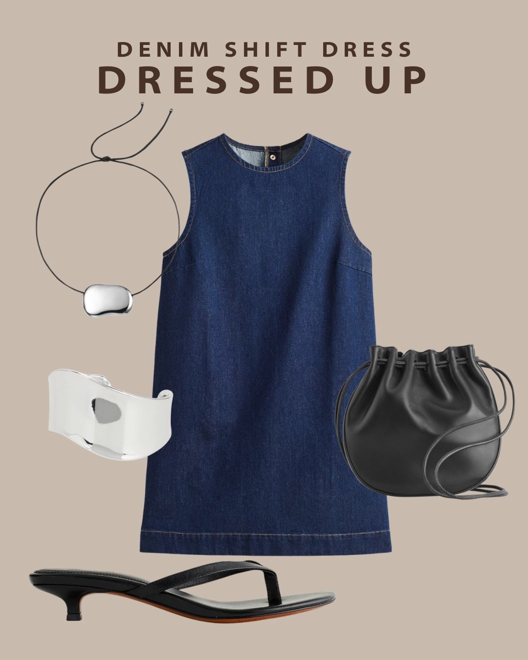 Denim shift dress outfit 

#LTKSeasonal #LTKFindsUnder100 #LTKStyleTip
