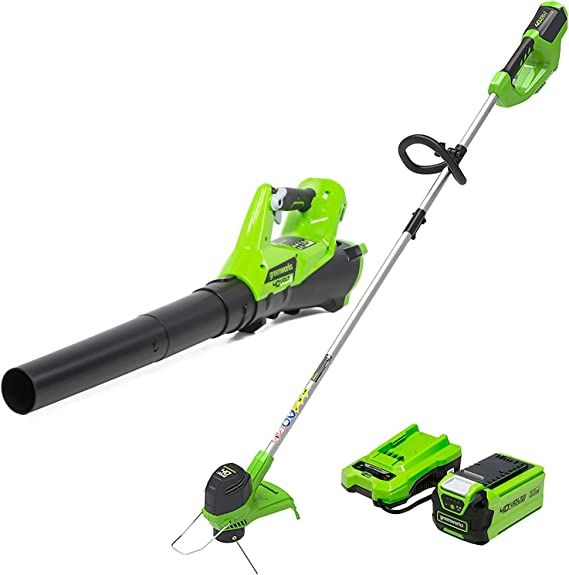 Greenworks 40V Cordless String Trimmer and Leaf Blower Combo Kit, 2.0Ah Battery and Charger Inclu... | Amazon (US)