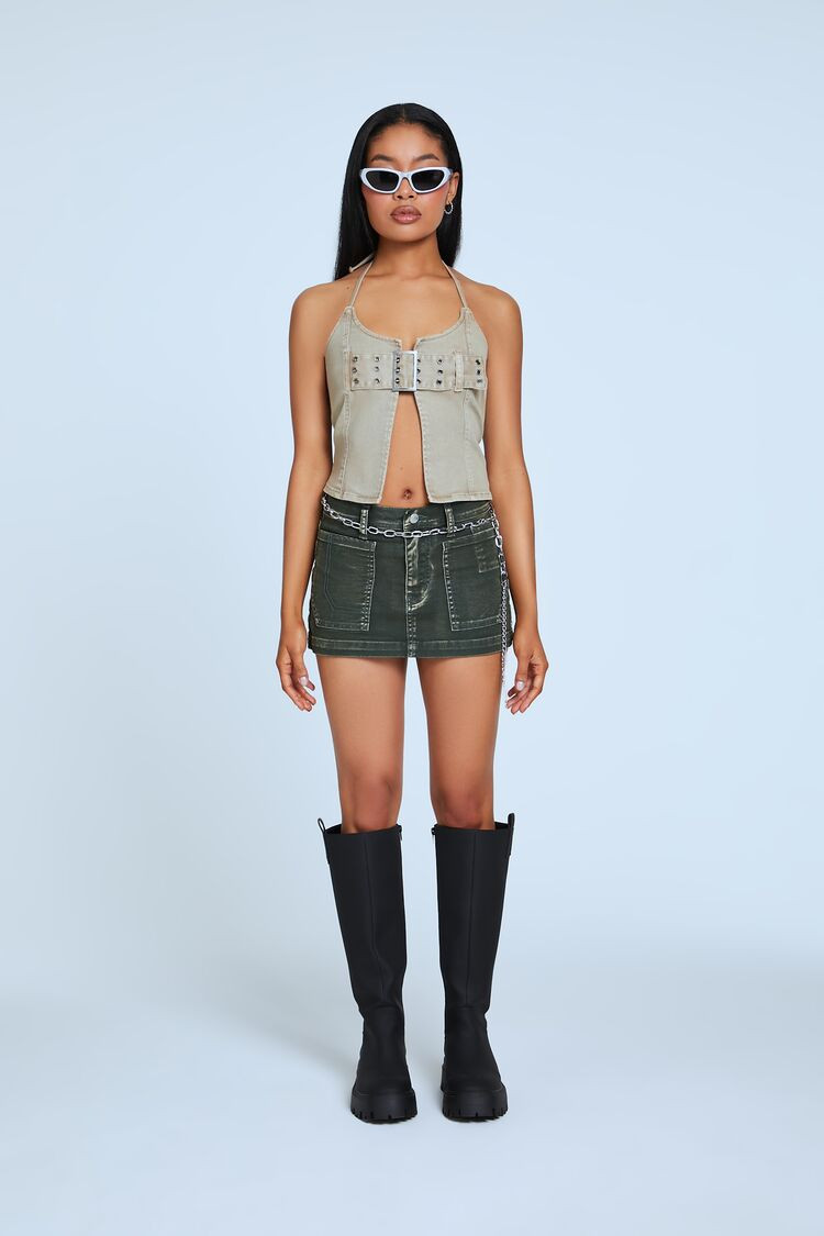 Twill Acid Wash Mini Skirt | Forever 21