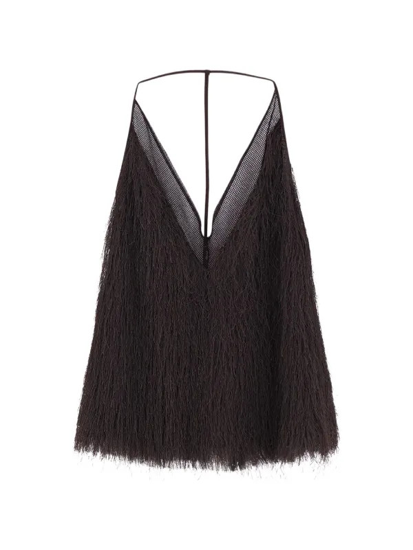 fringed V-neck top | Farfetch Global