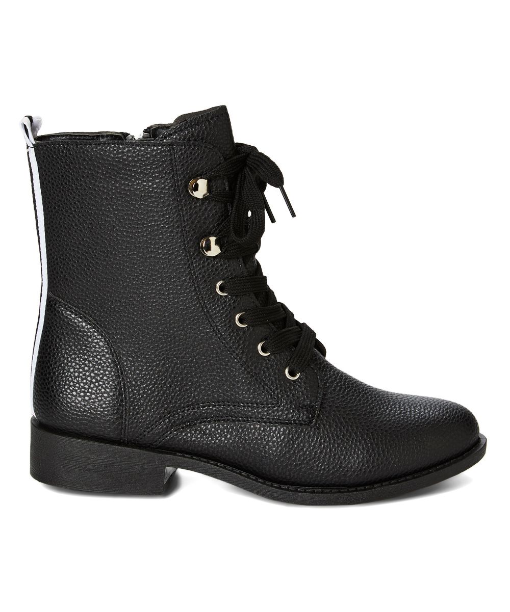 VIA ROSA Women's Casual boots Black - Black Combat Boot - Women | Zulily