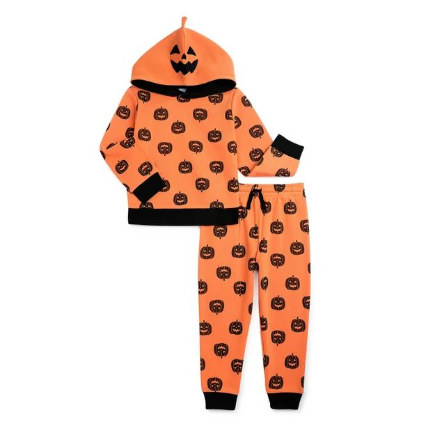 Halloween Way To Celebrate! Toddler Boy and Girl Unisex Hooded Outfit Set, 2-Piece, Sizes 2T-5T -... | Walmart (US)
