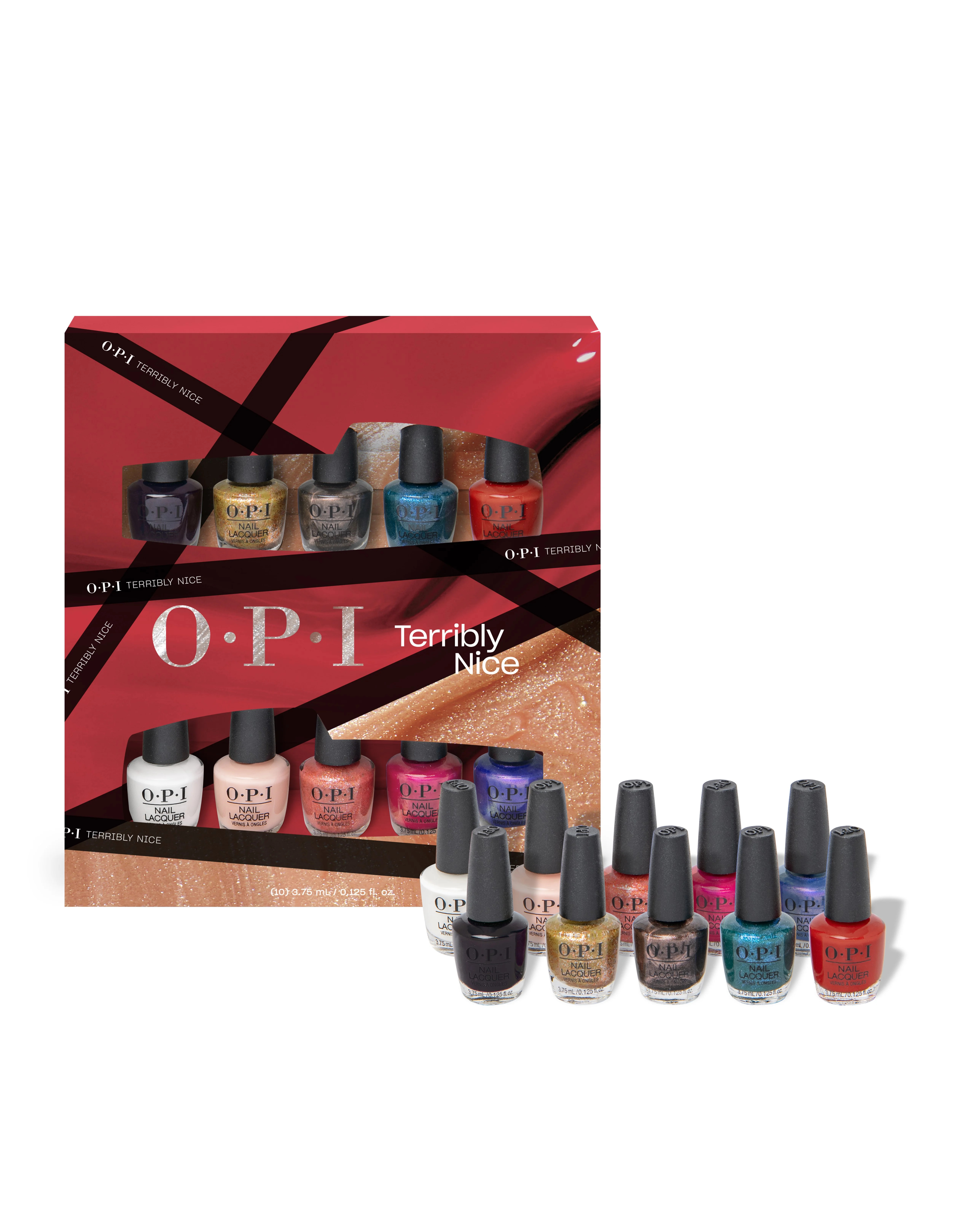 OPI Terribly Nice Nail Lacquer Mini 10 Piece Stocking Stuffer, Holiday Polish Gifts - Walmart.com | Walmart (US)