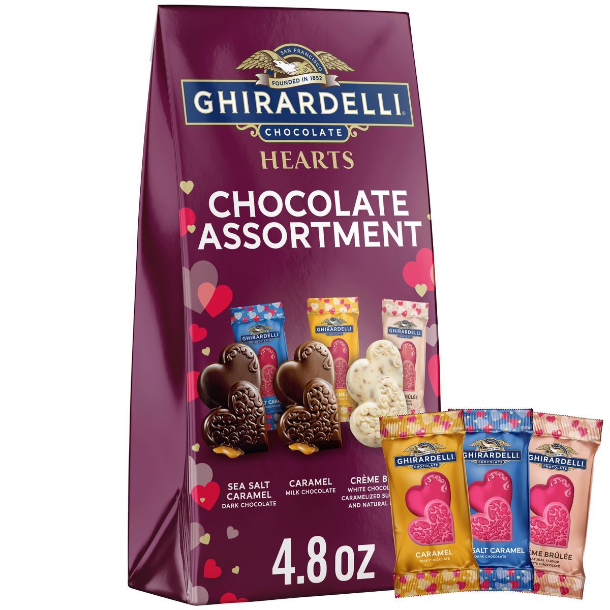 Ghirardelli Valentine's Assorted Chocolate Duet Hearts Bag -4.8oz | Target