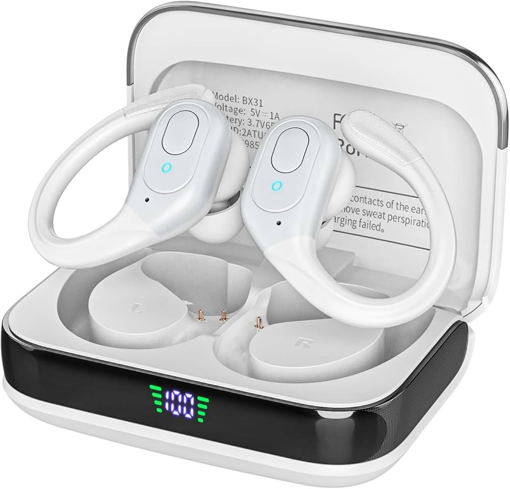 Bluetooth Headphones Wireless Earbuds with 75Hrs Playback, LED Display Charging Case, IPX7 Waterp... | Amazon (US)