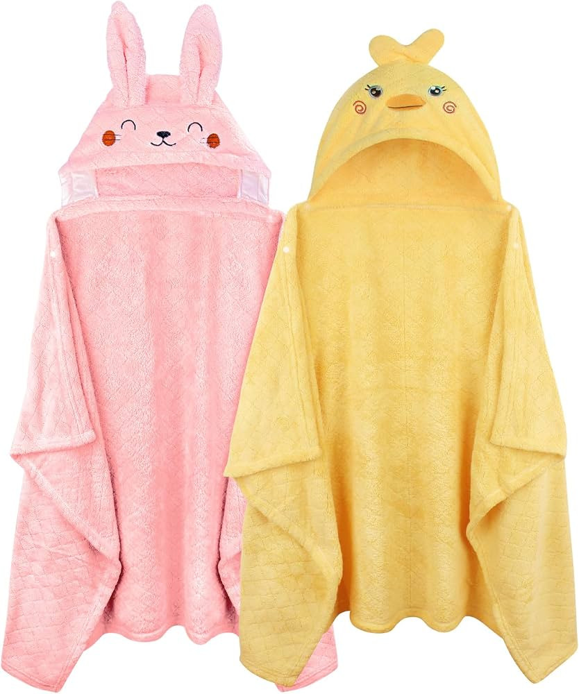 Toddler Bath Towel Hooded Kids Bath Towels for Toddlers 0-5 Years, 2-Pack Thick Absorbent Toddler... | Amazon (US)