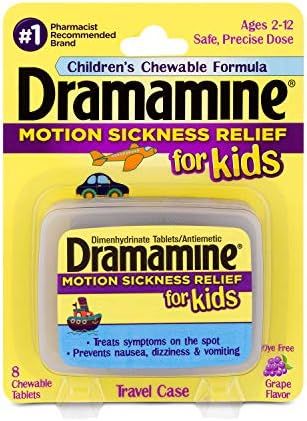 Dramamine Motion Sickness Relief for Kids | Chewable Grape | 8 Count | Amazon (US)