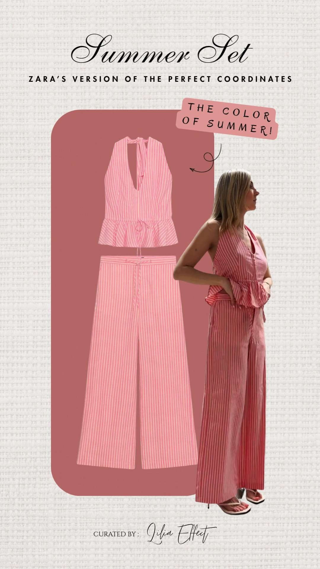 the pink Zara set that’s about to be all over your feed 👀🤍 striped, matching, and giving the perfect balance of fun and chic 😌 you know I love a good two piece moment 🤍 Wearing size S @Zara #zaranewin #zarastyle #zarafinds #matchingset #summeroutfit striped set, summer set, Zara set, summer outfit 

 #LTKdayinmylife #LTKgrwm #LTKootd