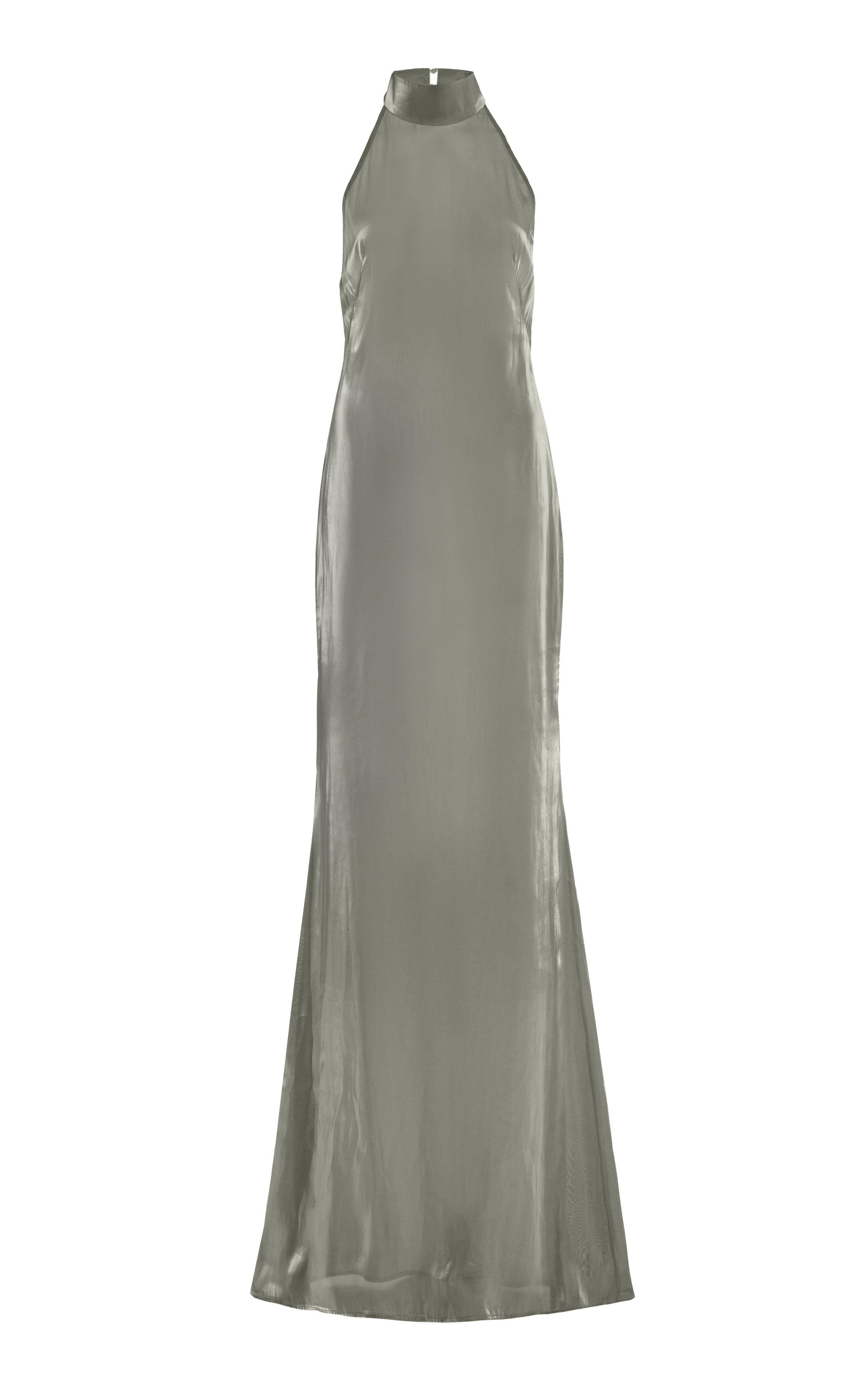 Open Back Metallic Organza Halter Gown | Moda Operandi (Global)