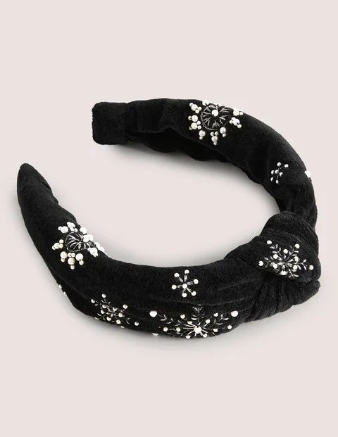 Knotted Embellished Headband - Black Pearl Snowflake | Boden (US)