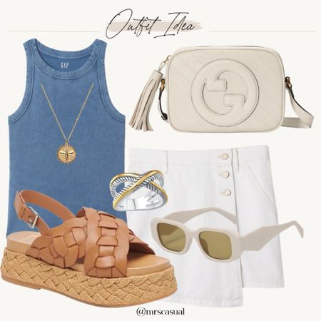 Love this white denim skort summer outfit idea 

#LTKStyleTip #LTKFindsUnder100 #LTKShoeCrush