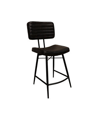 2-Piece Leather Partridge Upholstered Counter Height with Footrest Stools Set | Macy's