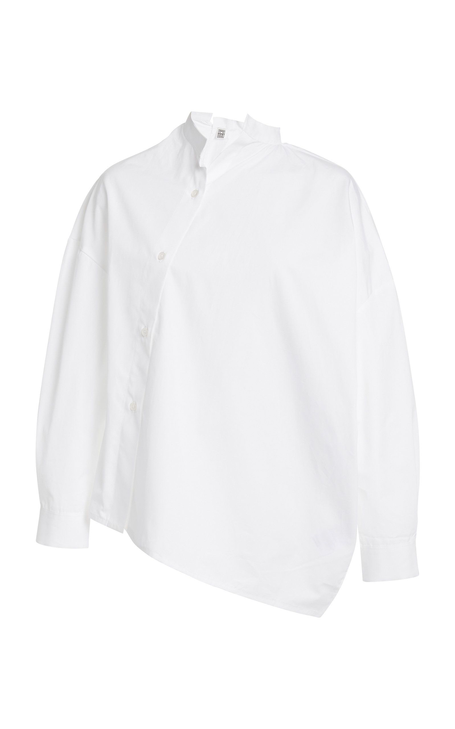 Toteme Noma Asymmetric Cotton-Poplin Shirt | Moda Operandi Global