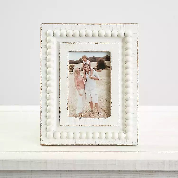 White Beaded Picture Frame, 5x7 | Kirkland's Home