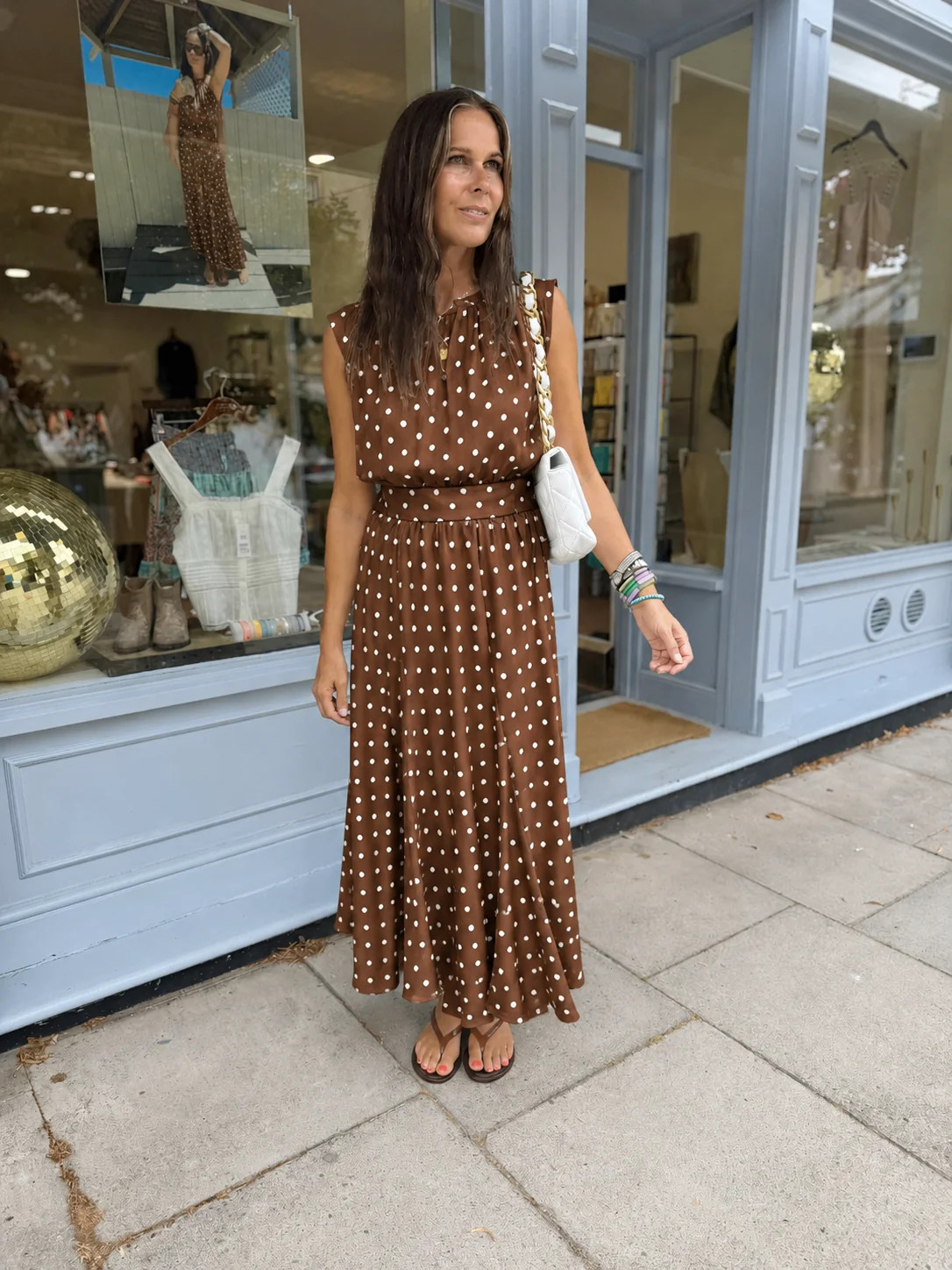 Lydia Polka Dot Blouse - Chocolate | Law and Co