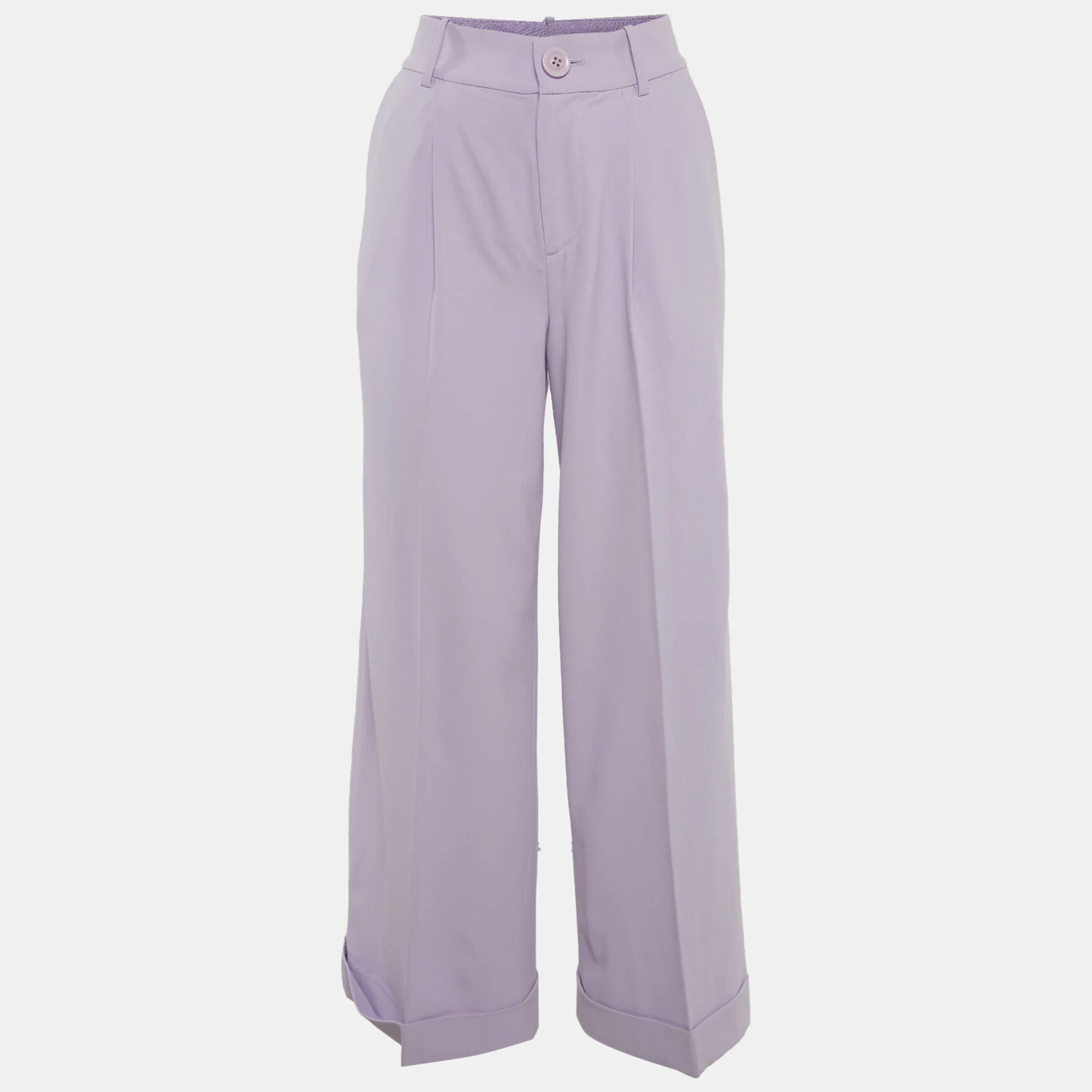 Alice + Olivia Purple Crepe Wide Leg Pants | Shop Simon
