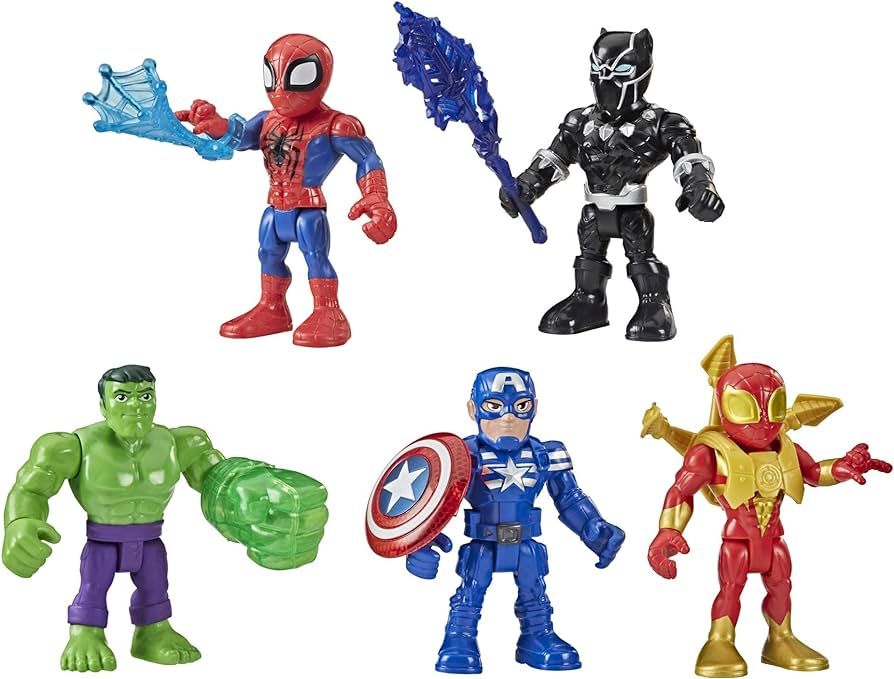 Marvel Super Hero Adventures 5-Inch Action Figure 5-Pack, Includes Captain America, Spider-Man, 5... | Amazon (US)