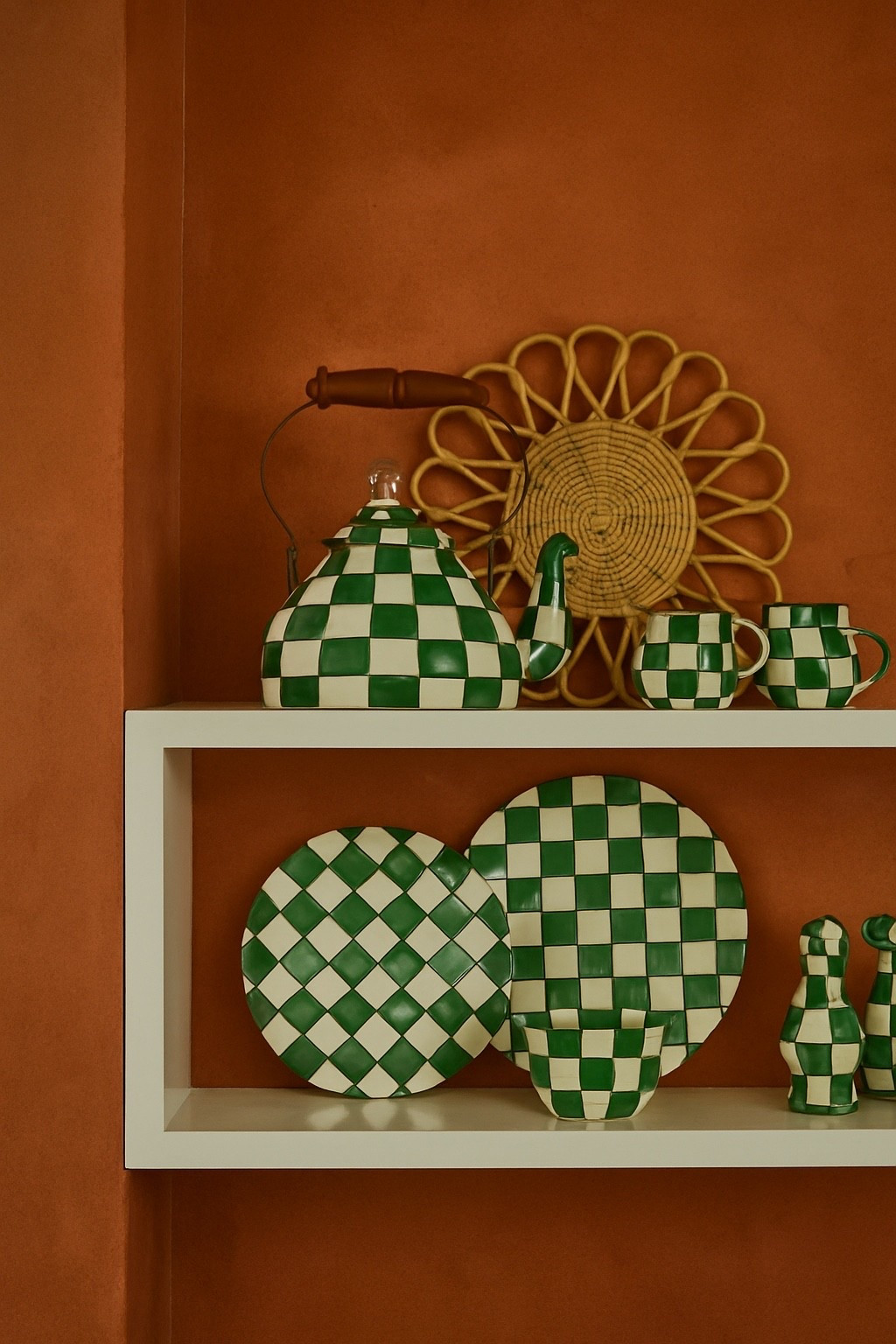 Bubbling over with charm 💚 The MacKenzie-Childs Emerald Check Enamel Tea Kettle brings a pop of timeless style to your kitchen. Hand-painted in signature green checks and finished with a crystal-clear glass knob, it’s equal parts art piece and everyday essential. Perfect for cozy mornings or afternoon tea moments ✨🍵

#LTKHome #MacKenzieChilds #TeaTime #KitchenDecor #LTKFinds #HomeDetails #EmeraldCheck #ClassicStyle #LTKEntertaining #CozyKitchen