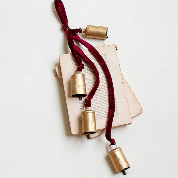 Christmas Bell Cluster with Velvet Rope | Paynes Gray