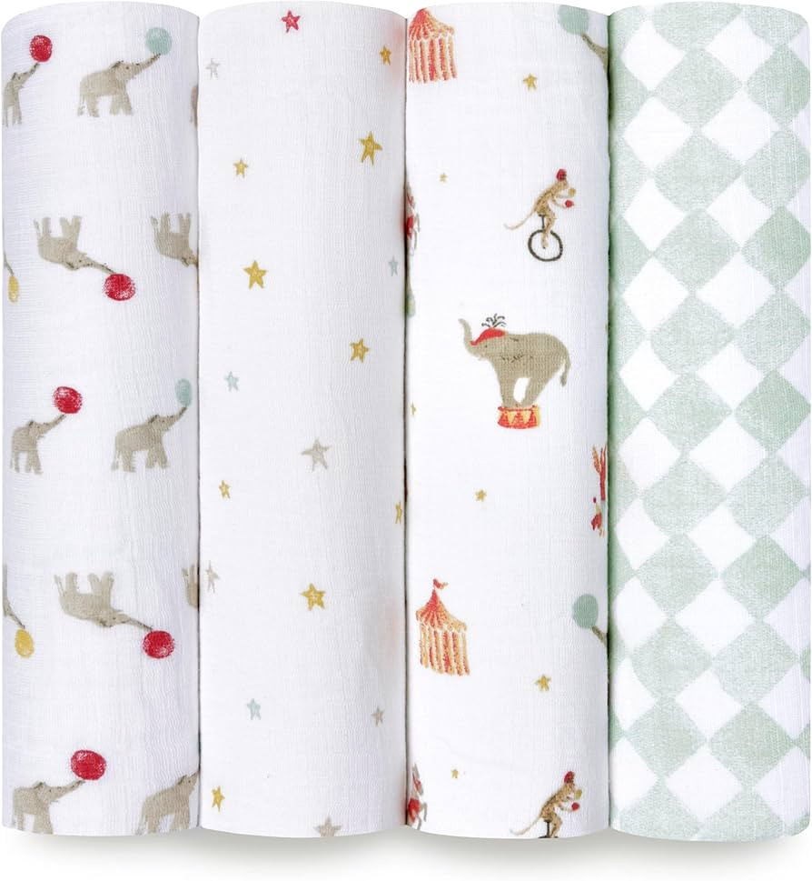 aden + anais Essentials Disney Baby Muslin Swaddle Blankets, Newborn Receiving Blanket for Swaddl... | Amazon (US)