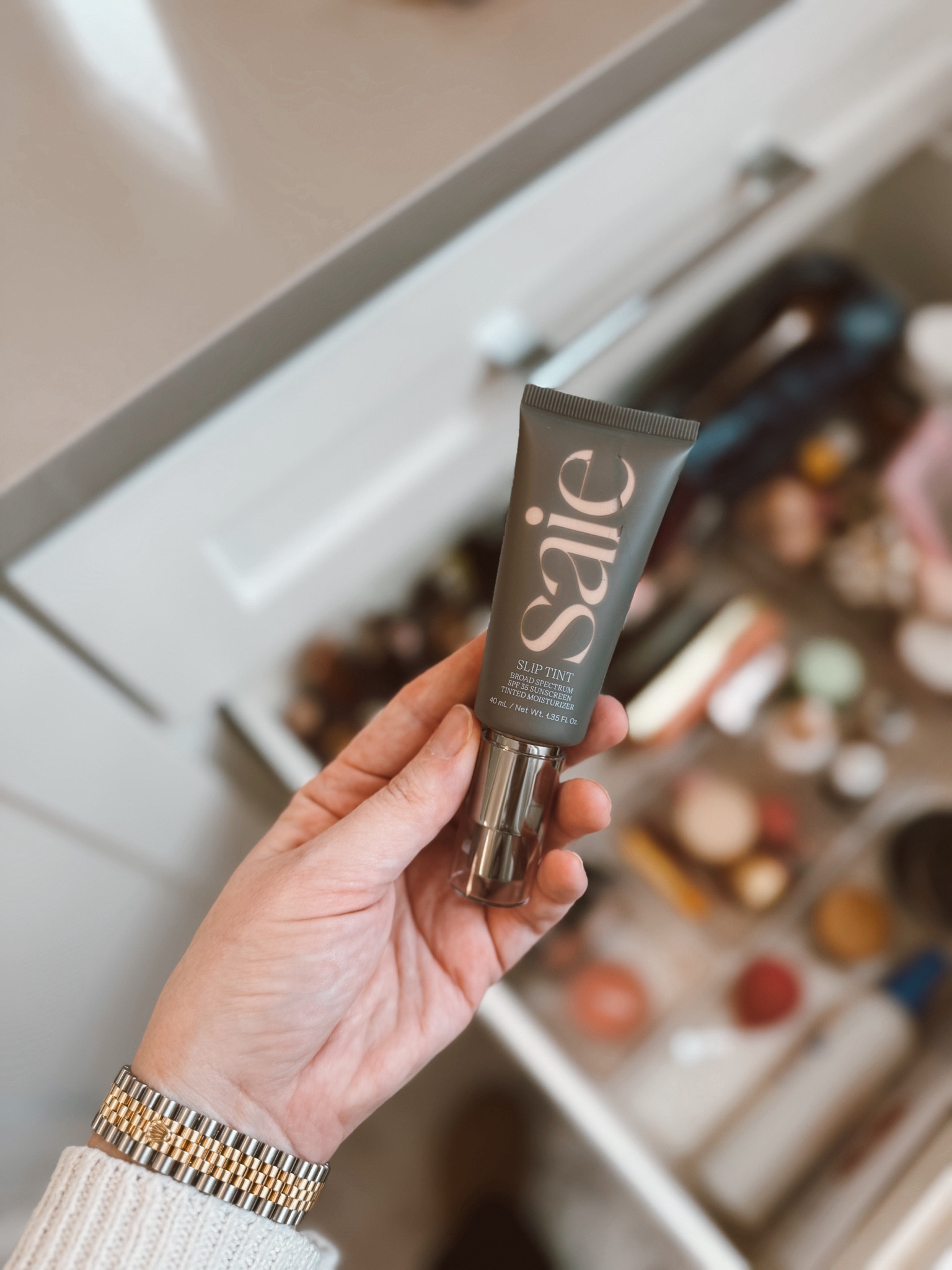 First time using this product and I love it! It is very lightweight and has spf 35 in it. Also a clean brand! Saie Beauty Slip Tint. 



#LTKBeauty