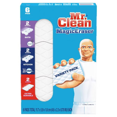 Mr. Clean Magic Eraser Variety Pack - Bath, Kitchen, Heavy Duty Soap Scum Remover - 6ct | Target
