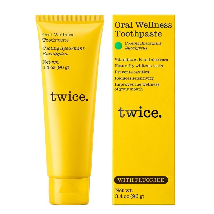 Twice Naturally Whitening Fluoride Toothpaste - Cooling Spearmint/Eucalyptus - 3.4oz | Target