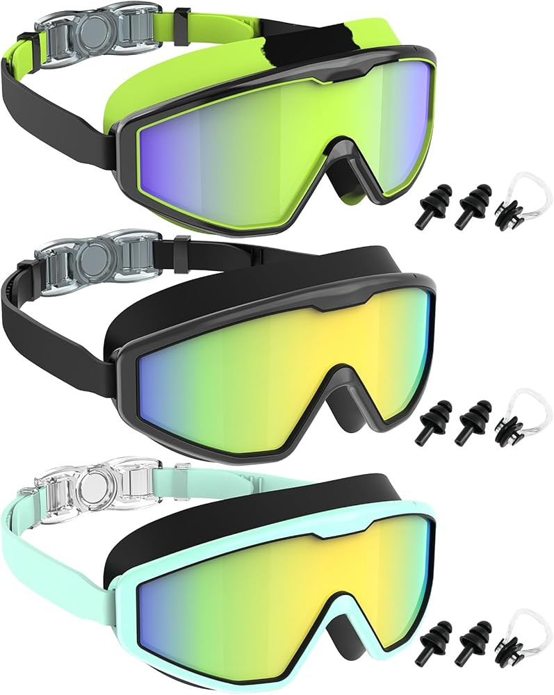 NSSIW Swim Goggles Swimming Kids-Goggles: Anti Fog No Leak with Nose Clip Earplugs for Girls Boys... | Amazon (US)