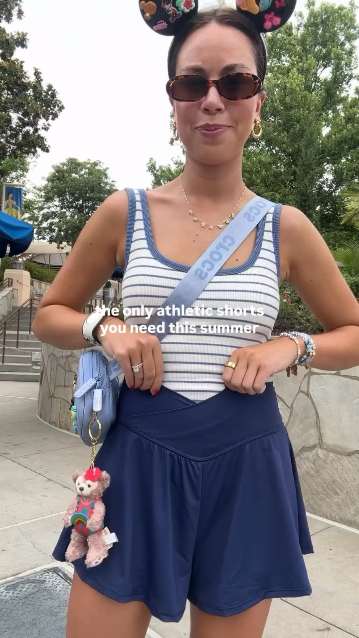 Only $20 and come in a bunch of colors🫶🏻 💙 comment SHORTS for 🔗 to the stretchiest softest athletic shorts for summer! #disneyootd #amazonoutfit #disneygirl #amazonmusthaves #summeroutfitinspo