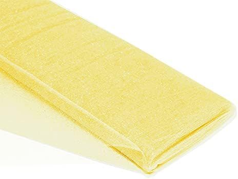 54" by 10 Yards (30 ft) Glitter Fabric Tulle Bolt for Wedding and Decoration (Yellow) | Amazon (US)