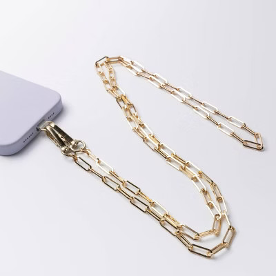 Hello Lux Phone Crossbody Strap - Gold Paper Clip Chain | Target