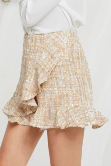 Cody Ruffled Tweed Skort-2 Colors | Storets (Global)