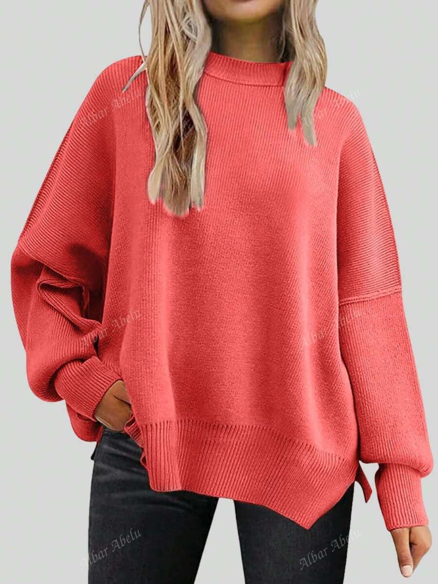 Solid Drop Shoulder Sweater | SHEIN