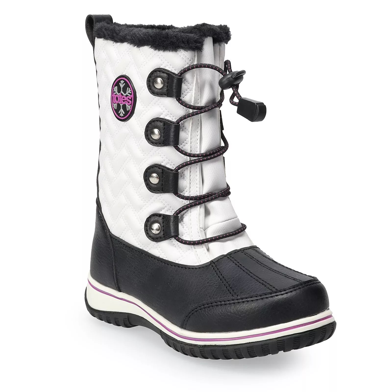 totes Makenzie Tall Girls' Winter Boots, Girl's, Size: 12, Black White | Kohl's